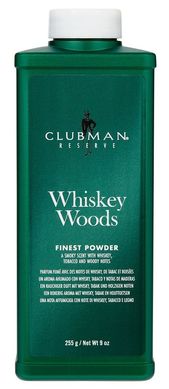Професійна талькова пудра для дезінфекції Віскі та Дерево Clubman Reserve Whiskey Woods Finest Powder 255g