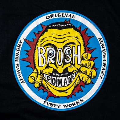 Футболка чорна L BROSH &times; FUSTY WORKS S/S TEE FACE LOGO BLACK L