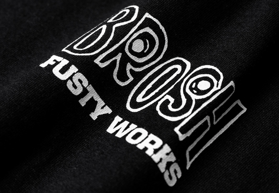 Футболка чорна L BROSH &times; FUSTY WORKS S/S TEE FACE LOGO BLACK L