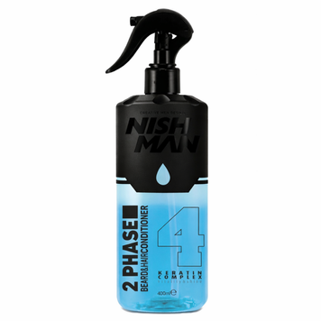 Двофазний спрей кондиціонер для волосся та бороди Nishman Keratin №04 400ml