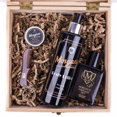 Подарунковий набір стилізація та парфум Morgan's Wooden Body & Cologne Box