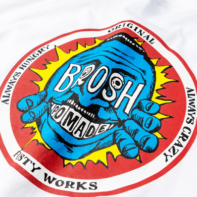 Футболка біла XL BROSH x FUSTY WORKS S/S TEE FACE LOGO WHITE XL