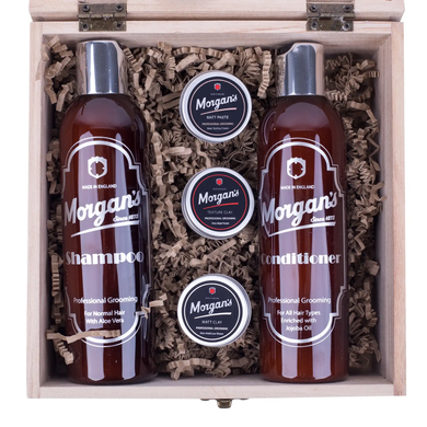 Подарочный набор ухода за волосами и стилизация Morgan's Wooden Shampoo & Style Box