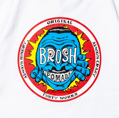 Футболка біла XL BROSH x FUSTY WORKS S/S TEE FACE LOGO WHITE XL