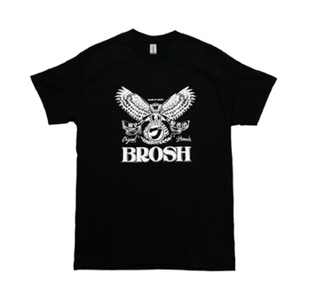 Футболка чорна сова L BROSH &times; FUSTY WORKS S/S TEE OWL LOGO BLACK L