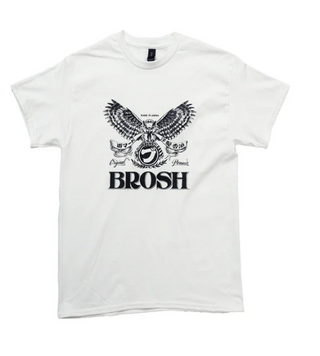 Футболка белая сова XL BROSH &times; FUSTY WORKS S/S TEE OWL LOGO WHITE XL