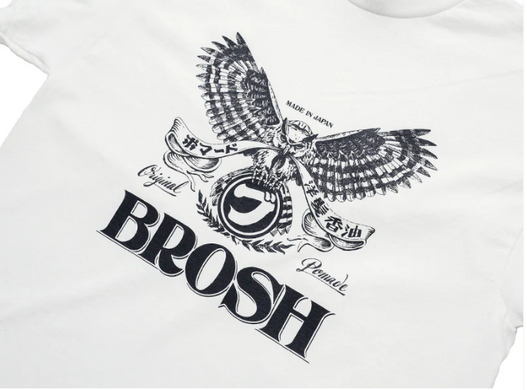 Футболка біла сова XL BROSH &times; FUSTY WORKS S/S TEE OWL LOGO WHITE XL