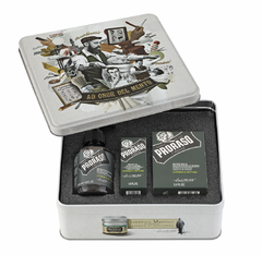 Подарочный набор по уходу за бородой в металлической коробке, коллекция Cypress&Vetyver Proraso
