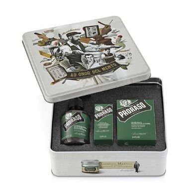 Подарочный набор по уходу за бородой Proraso коллекция Refreshing в металлической коробке