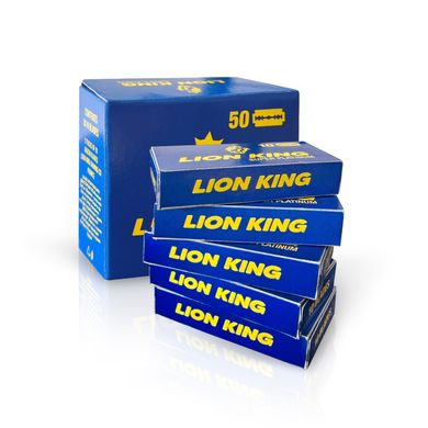 Професійні двосторонні леза для гоління Lion King Super Platinum 50 штук, Для всех типов кожи, Металл, Індія